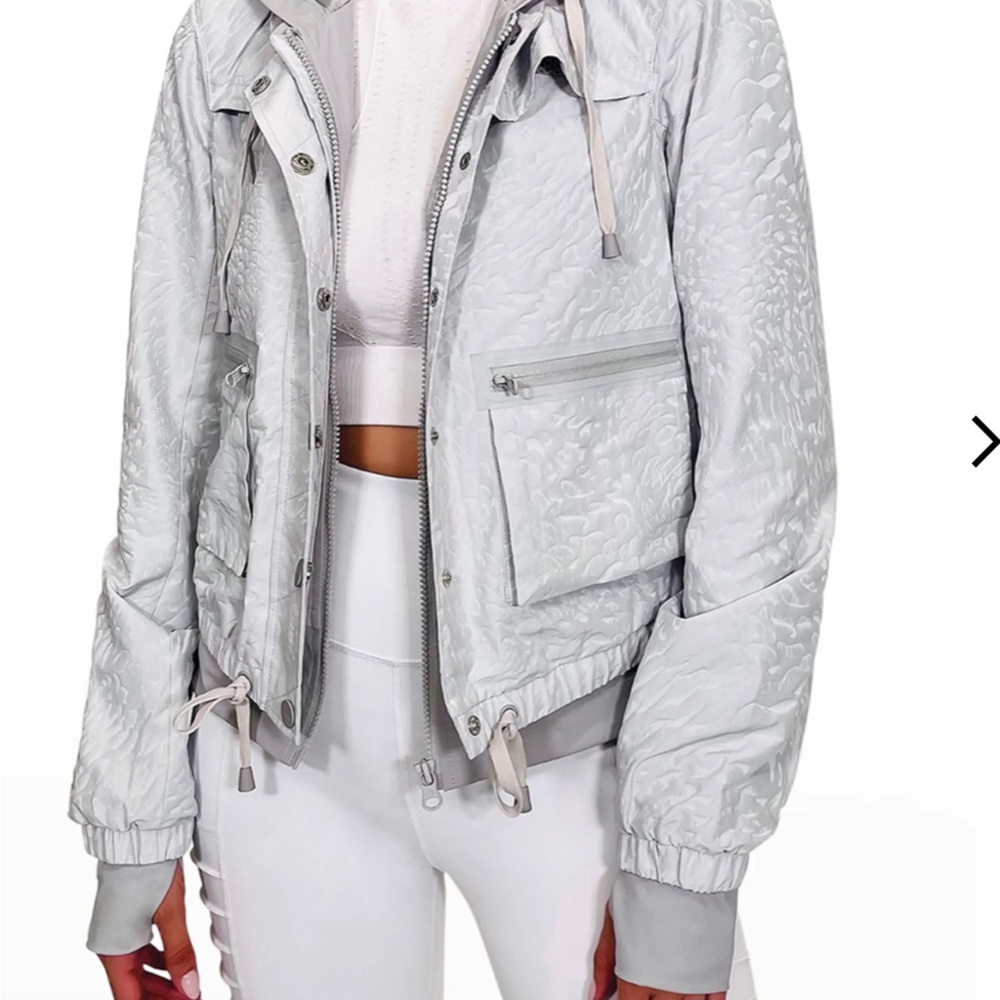 Blanc Noir Sz L Delilah Skyfall Gray White Hooded Jacket